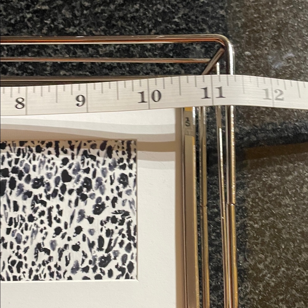 Nicole Miller Black and White Leopard Frame with Silver Border - Picture 6 of 7